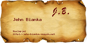 Jehn Bianka névjegykártya